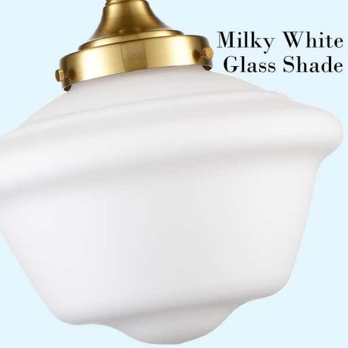 Schoolhouse Glass Pendant Light Fixture for Kitchen Island